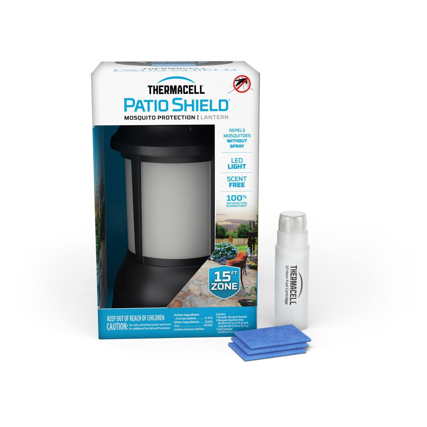Patio Shield plinski odganjalec komarjev z lučjo 2v1
